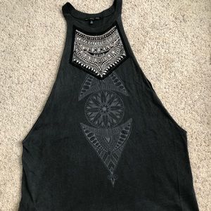 High neck beaded tank top
